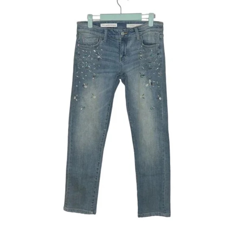 Anthropologie Pilcro Hyphen Bejeweled Rhinestone Jeans 26 - Picture 5 of 8